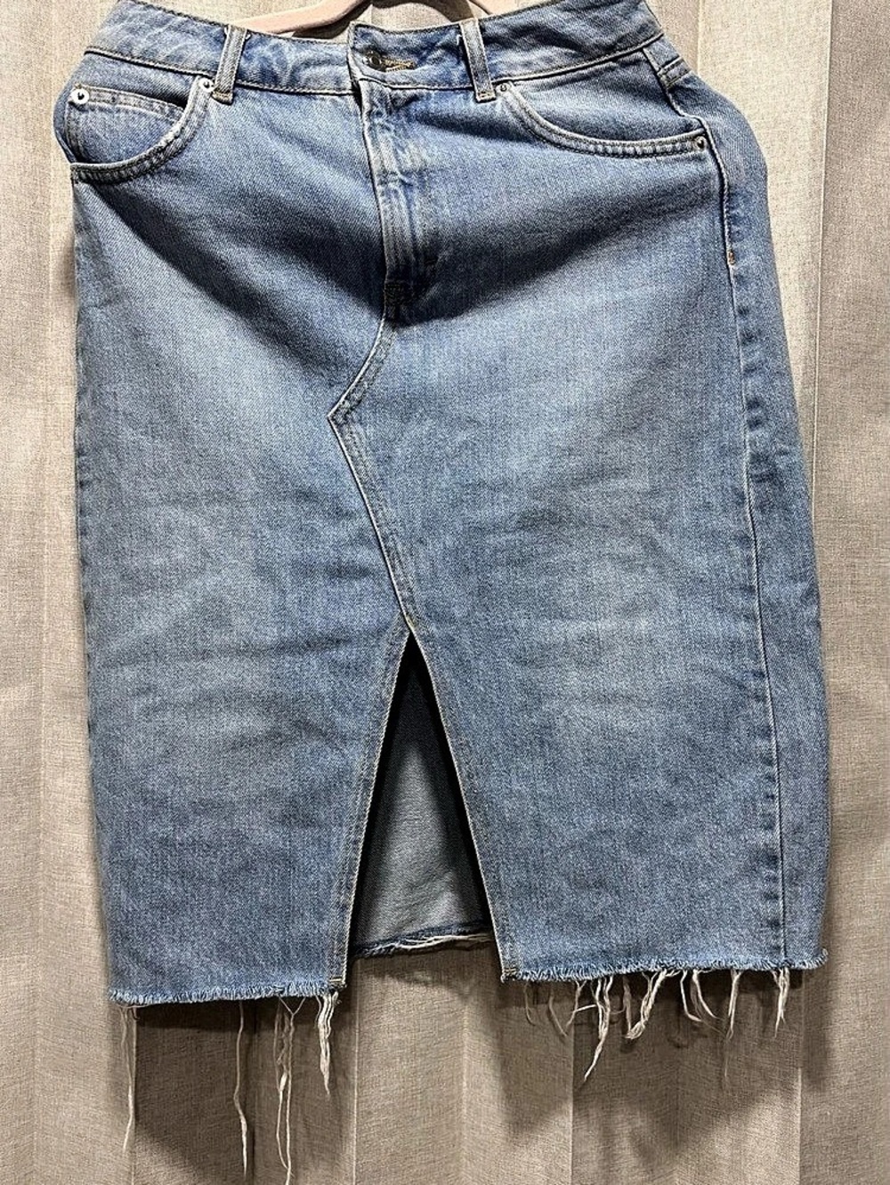 Topshop MOTO Denim Midi Skirt Size 4
